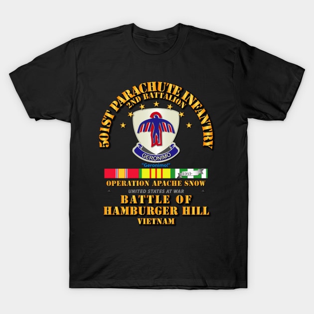 Hamburger Hill - 2nd Bn 501st PIR w Svc Ribbons T-Shirt by twix123844